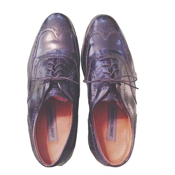 Johnston and Murphy Men\'s Black Lace Up Oxfords Size 9.5 Wingtips main image 8
